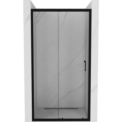 Apia ausziehbare Duschtür 95 cm, Transparent, Schwarz - 845-095-000-70-00 - Mexen Image