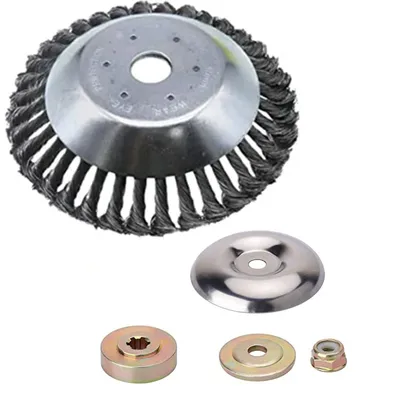Steal Wire Brush Cutter Trimmer Head Heavy Duty Garden Weed Brush Lawn Mower Head with Adapter Kit