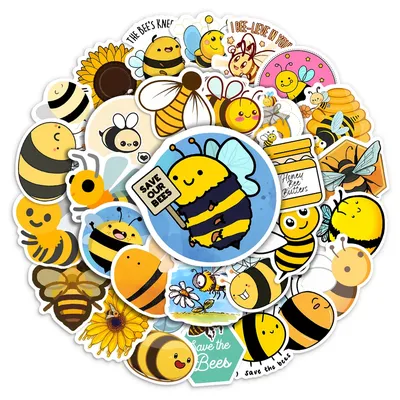 Kawaii Cartoon Honey Bee Stickers Cute Animals DIY Skateboard Laptop Luggage Cup Bike Motorcycle
