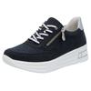 Plateausneaker RIEKER, Damen, Gr. 39, silber (nachtblau, silberfarben), Lederimitat, sportlich, Schuhe, Schnürschuh, Halbschuh, Freizeitschuh mit Soft-Einlage