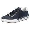 Plateausneaker RIEKER, Damen, Gr. 39, blau (nachtblau, weiß), Lederimitat, sportlich, Schuhe, Schnürschuh, Halbschuh, Freizeitschuh mit weißer Rahmennaht, Topseller