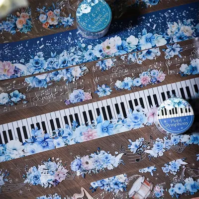 1Roll Tape PET Botanical Symphony Vintage Flower Blossoming Decorating Adhesives Handbook Stickers
