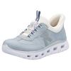 Slip-On Sneaker RIEKER SPORT "Ready2GO", Damen, Gr. 38, weiß (hellblau, weiß), Nubuklederimitat, Textil, casual, Schuhe, Schlupfschuh, Halbschuh, Freizeitschuh mit Schnellverschluss, Topseller