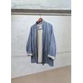 Giacca da uomo in lino, kimono minimalista in look denim, morbido lino europeo medio/pesante, blazer formale, giacca casual ma elegante con tasche.