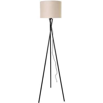 HOME AFFAIRE Stehlampe "Ahrhütte", schwarz (schwarz beige), Ø 36cm H: 156cm, Lampen, Stehlampe mit standfestem Dreibein Image