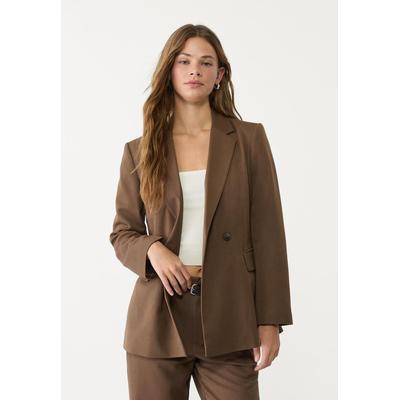 Stradivarius Slim fit double-breasted blazer Brown XL