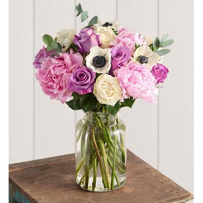 1-800-Flowers Flower Delivery Lavish Garden Peony Mixed Bouquet W/ Apothecary Jar