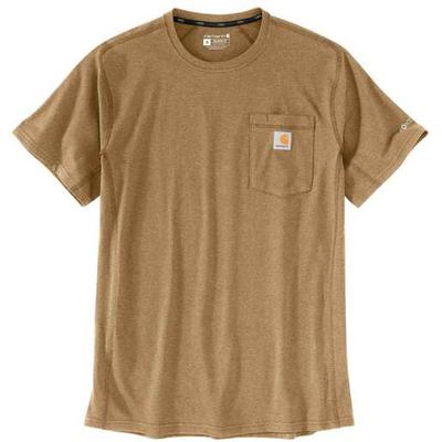 Carhartt Men's Force Relaxed Fit Midweight Pocket Short-Sleeve Work Shirt - Saddle Red Heather M