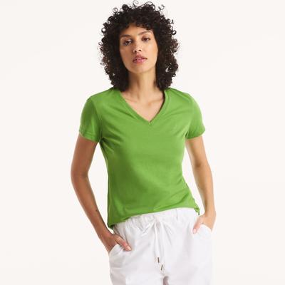 Nautica Women's V-Neck Deck T-Shirt Sage, M