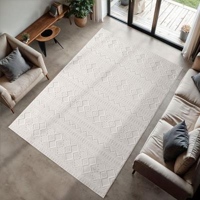 Teppich AYYILDIZ TEPPICHE "DOHA 1652", beige (creme), B:240cm H:4mm L:340cm, Polypropylen, Teppiche, Läufer, 3D Hoch-Tief-Effekt, weicher Kurzflor, In- und Outdoor Image