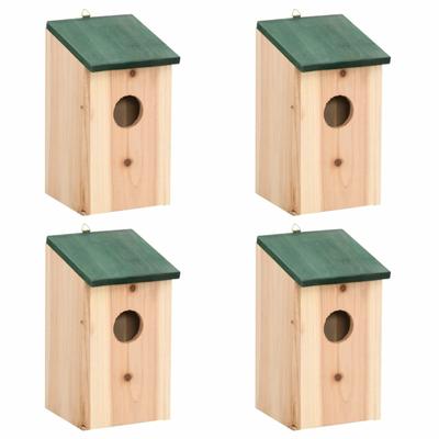 TEMU 4pcs Wooden Birdhouses For Small Pets - Metal Construction, 12x12x22cm Image