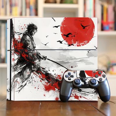 TEMU 3pcs Japanese Style Self-adhesive Skin Decals For Ps4 Console & Controllers - Scratch & Water Resistant Pvc Stickers