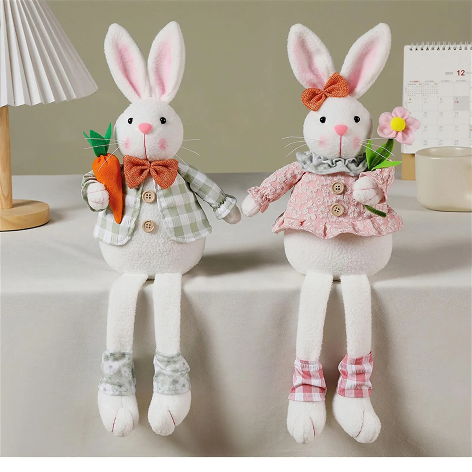 Gefüllte Osterhase-Statue, Hase-Figur, Foto-Requisiten, Basteln, Kaninchen-Skulptur für Innenhof, Büro, Garten, Tisch im Freien Image