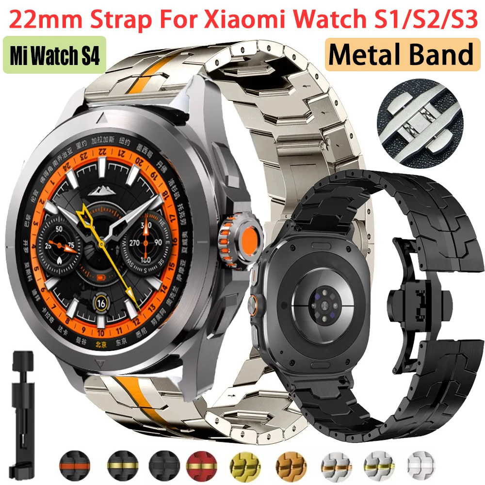 Metall Strap Für Xiaomi Uhr S2 46mm/42mm Armband Edelstahl Band Für Xiaomi Uhr S4 sport S1/S3 Männer Business Armband Image