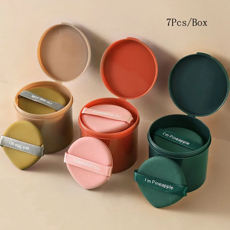 Karsyngirl 7 teile/schachtel Erdbeer Kosmetik Puff Set Doppelseite Frauen weichen Make-up Schwamm Schönheit Make-up Puder Werkzeuge