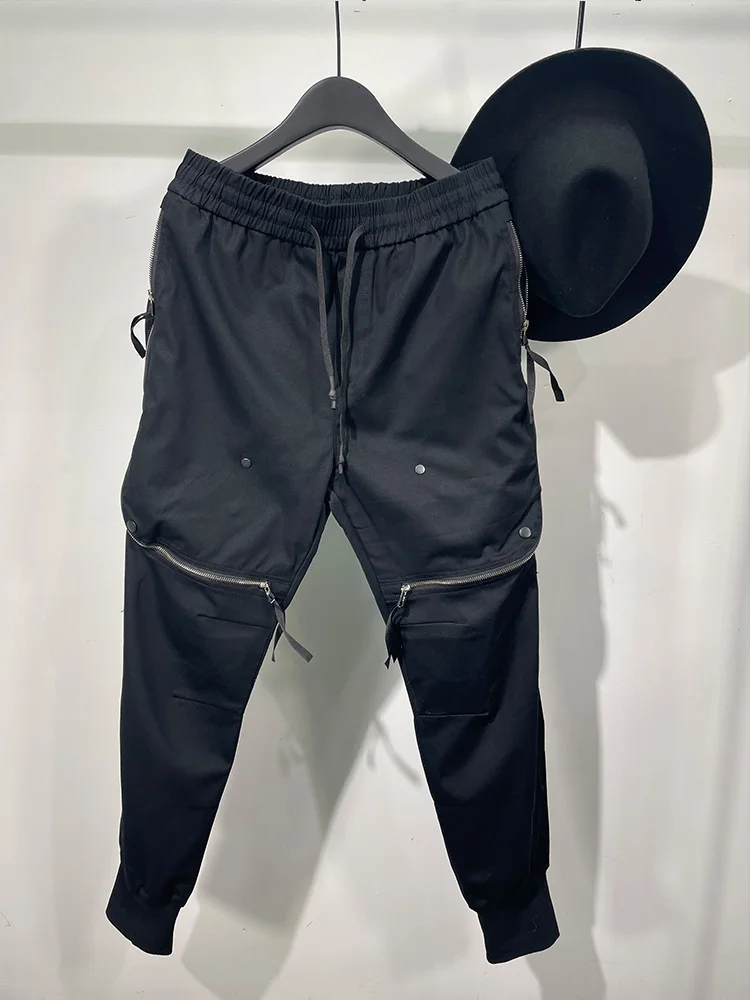 Owen Seak Männer Casual Harem Hosen Gothic Männer Kleidung Cargo High Street Jogginghose Herbst Männer Kalb-Länge Hose Schwarz hosen