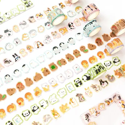 100 Blatt Cartoon Graffiti Kleintiere Dekoration Band kreative Hand Konto Collage Material Aufkleber Image
