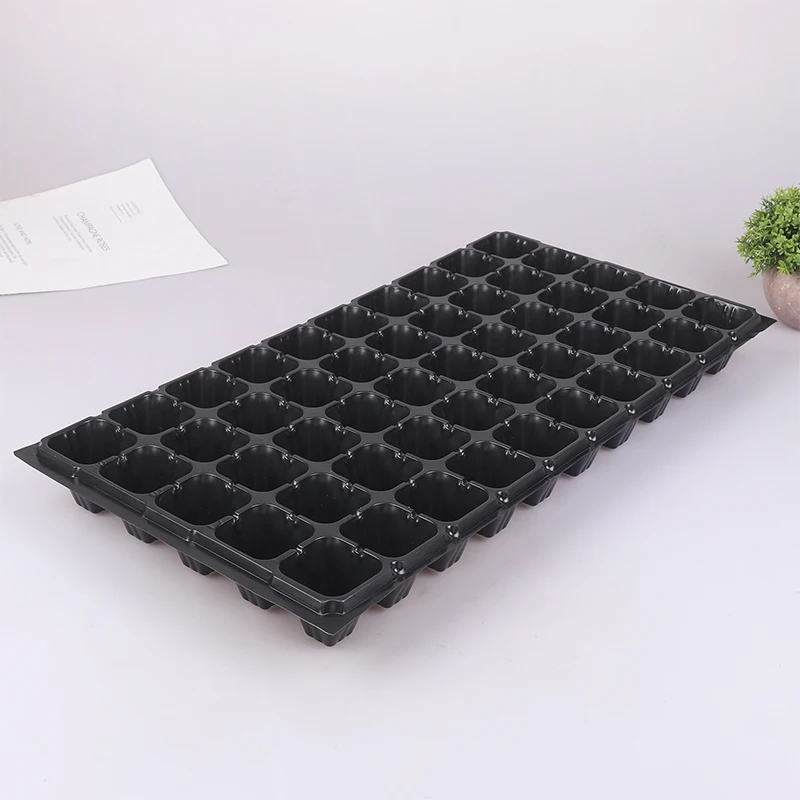 2 Stück 50 Zellen Sämling schalen Kunststoff Garten Keimsc halen schwarzer Sämling Behälter Garten bedarf für Gemüse blume Image