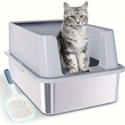 TEMU Stainless Steel Litter Box, 23.6