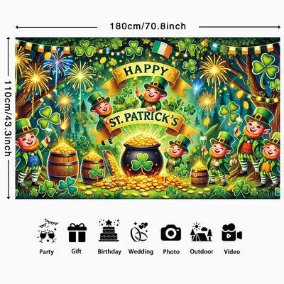 TEMU 2d Flags -themed Polyester Backdrop, 's Day Celebrations