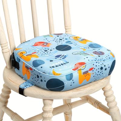 TEMU Toddler Booster Seat For Dining Table, 4 Inch Dining Chair Heightening Cushion Portable Dismountable Eating, Washable Kids Toddler Booster Cushion, Adjustable Straps (space)