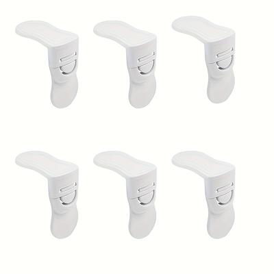 TEMU 6-pack White Child Safety Locks For Cabinets & Drawers, Abs Material, No Drilling Needed, Childproofing For Refrigerators