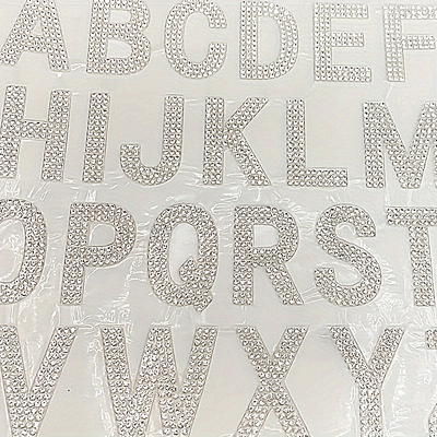 TEMU 26-pack Letter Stickers, Self-adhesive Acrylic Alphabet Decals, Shimmery , Cartoon Theme, For Diy Crafts, Clothing, Shoes, Hats - Single Use, White/transparent