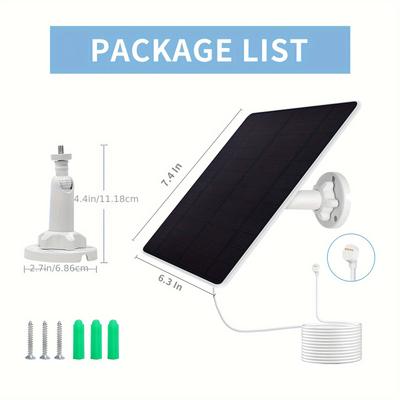 TEMU For , Portable 5w Camera Solar Panel Power Supply, For Indoor & Outdoor (battery Version), For ,, 10 Feet Connector, 1 Package