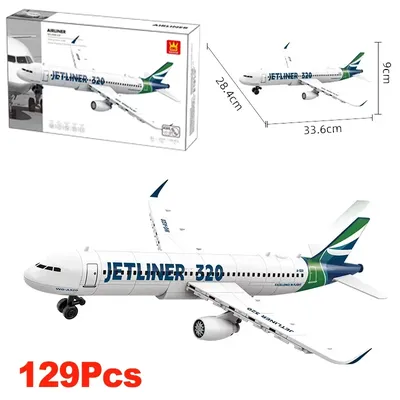 NEUE Frankreich 320 Flugzeug Modell Bausteine Jet Liner Airbus Technische Kreative Flugzeug Ziegel Image