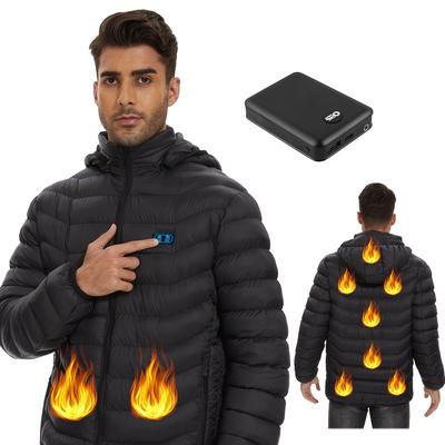 TEMU Jackets For Men With 10000mah Power Bank, 9 Heating Areas Winter Coat With Detachable Hood