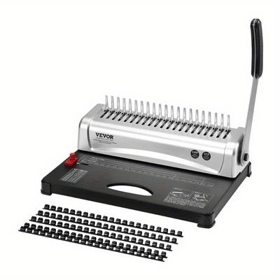 TEMU Binding Machine Comb Binding Machine 21-holes Binding 450 Sheets Book Binder Machine With 100pcs 3/8'' Comb Binding For Letter Size A4 A5