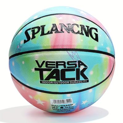 TEMU 1 Splangng Standard Size 7 Basketball - Vibrant , Reflective & Pu Material, Anti-slip For Outdoor Play - Includes Pump & Net, Adults & Students Training And , Basketball Accessories