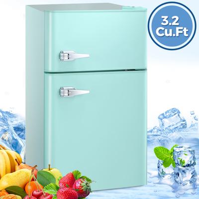 TEMU 3.2 Cu.ft/ 4 Litre Fridge, Mini Fridge With Freezer, Fridge With Adjustable Thermostat 20