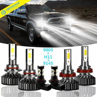 TEMU For For 1500 2500 3500 4500 5500 2009-2018 6pcs Led Headlight Fog Light Bulbs Combo, Without Battery