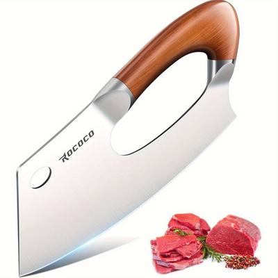 TEMU Meat Knife Knife Professional Stainless Steel Chef Cooking Knives For Cutting Meat Vegetable Father's Day Christmas Gift Bronze