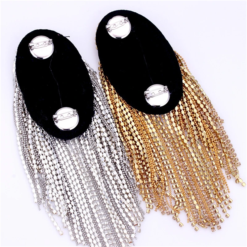 Mode handgemachte Schulter Schmuck Quaste Strass Epauletten Kleidung Accessoires Brosche Schulter Schulter Broschen Geschenke Image