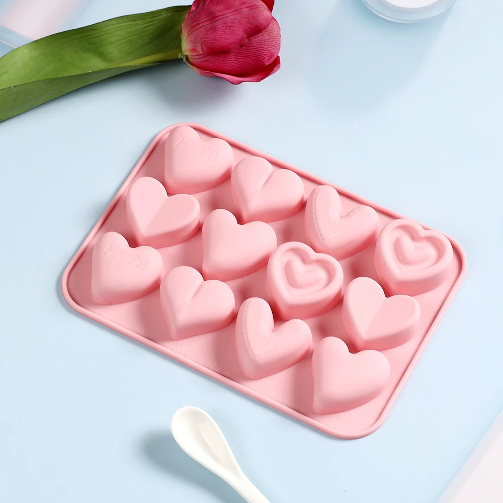 1/3 stücke Silikon Herzförmige Schokolade Backform Valentinstag Süßigkeiten Gelee DIY Cookie Kuchen Dekoration Werkzeug Image