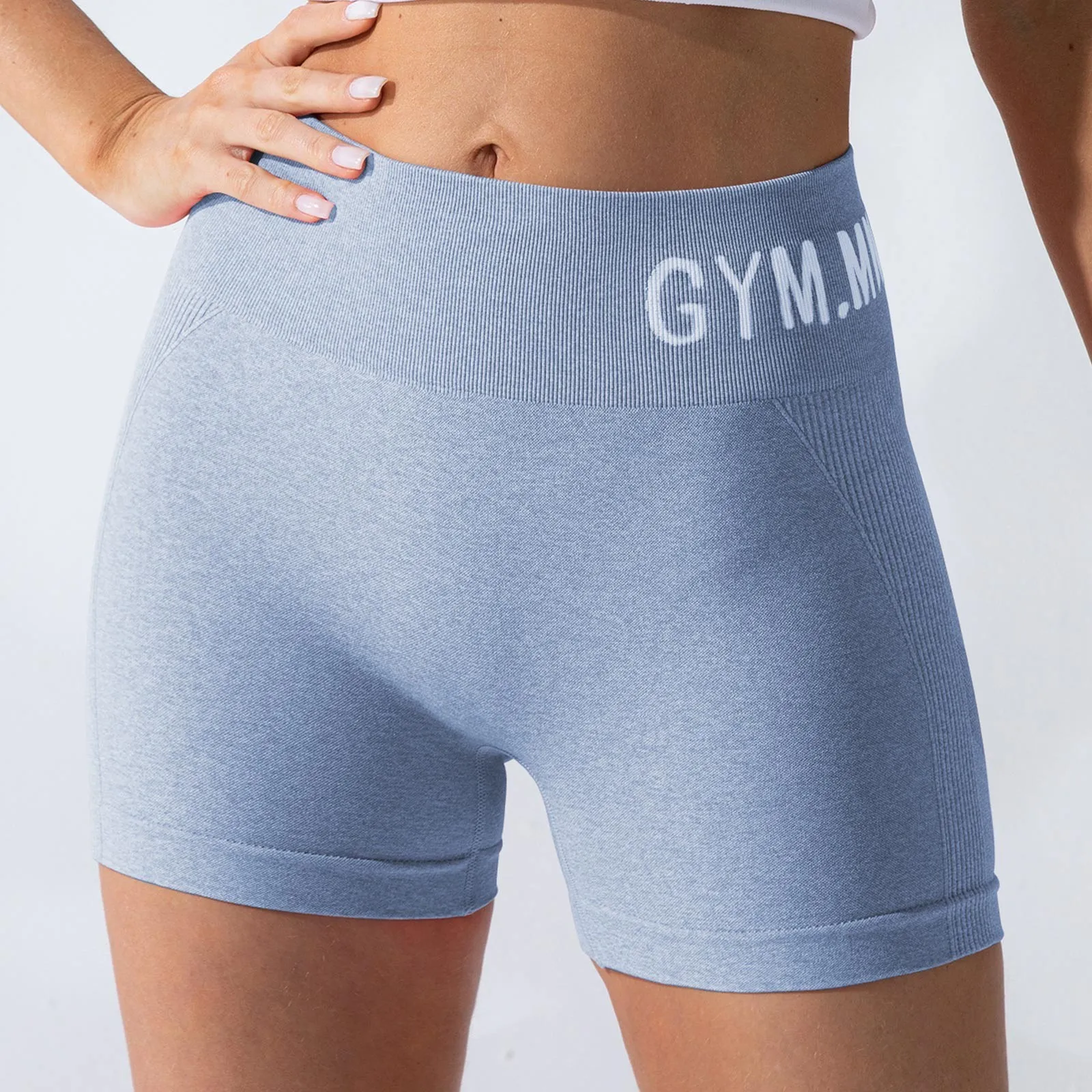 Yoga Shorts Hohe Taille Workout Shorts Fitness Yoga Lift Butt Fitness Einfarbig Atmungsaktive Weiche Lauf Enge Shorts Für Weibliche Image