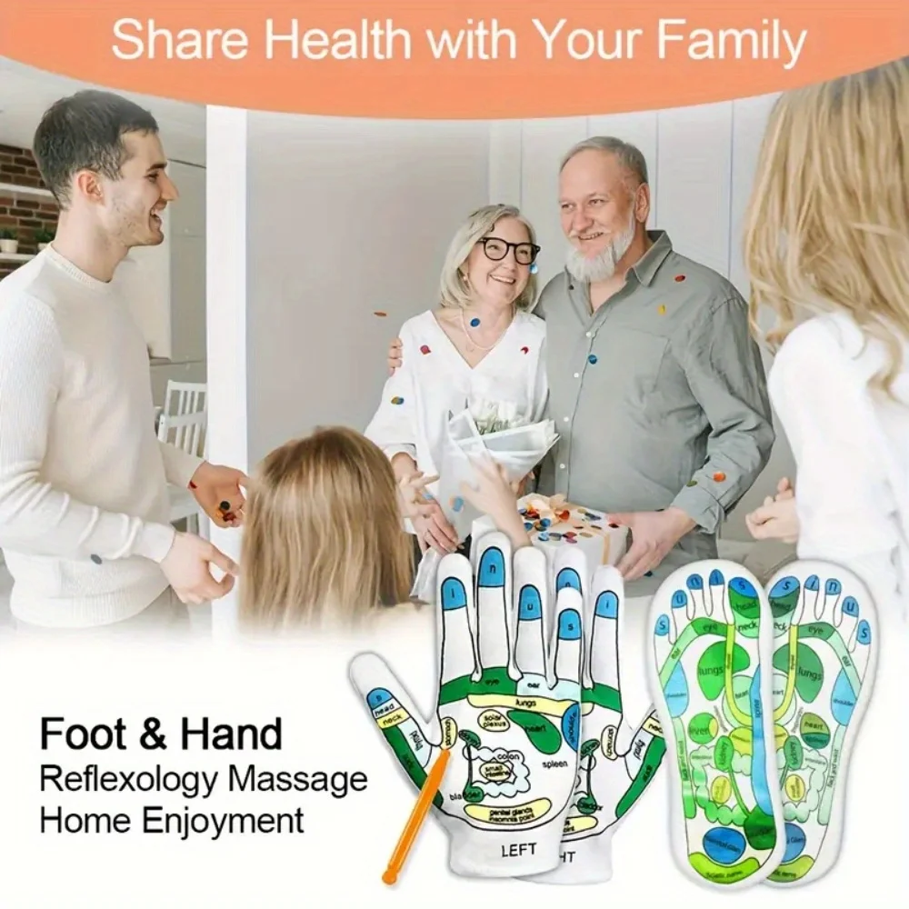 2-teiliges Akupressur set, sanfte Druckt herapie, beruhigende Reflex zonen massage socken und Handschuhe, Verbesserung der Durchblutung, Fuß massage