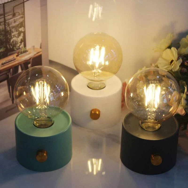 LED Nachtlicht batterie betriebene Glühbirne Lampe Desktop Büro Licht Retro Glühbirne Form Nachtlicht für Baby zimmer Schlafzimmer Korridor Lampe