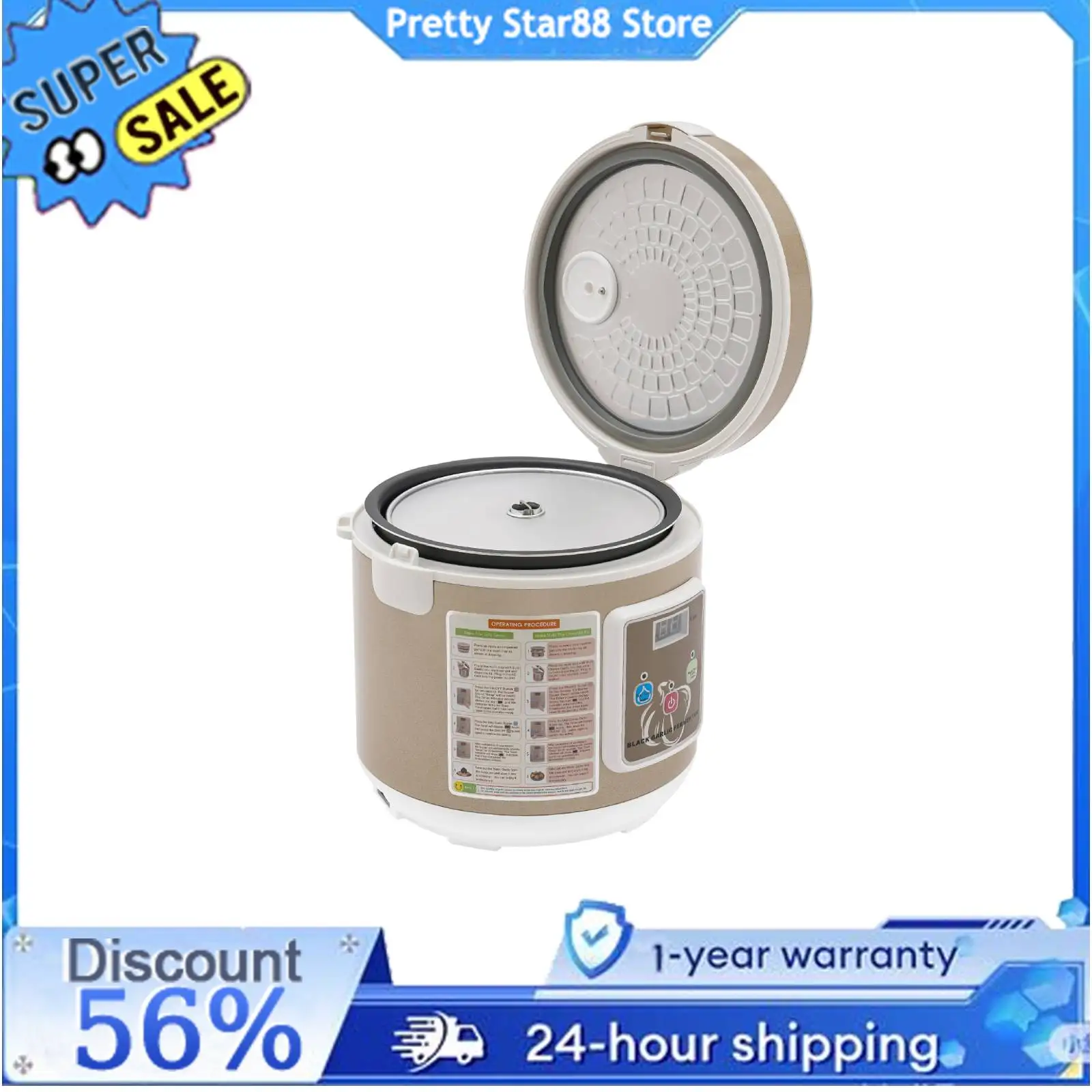 Vollautomatischer intelligenter schwarzer Knoblauchfermenter, 90 W, 12–15 Tage, automatische Gärungsmaschine, 3,4 kg, antihaftbeschichtet, besonderes Geschenk Image