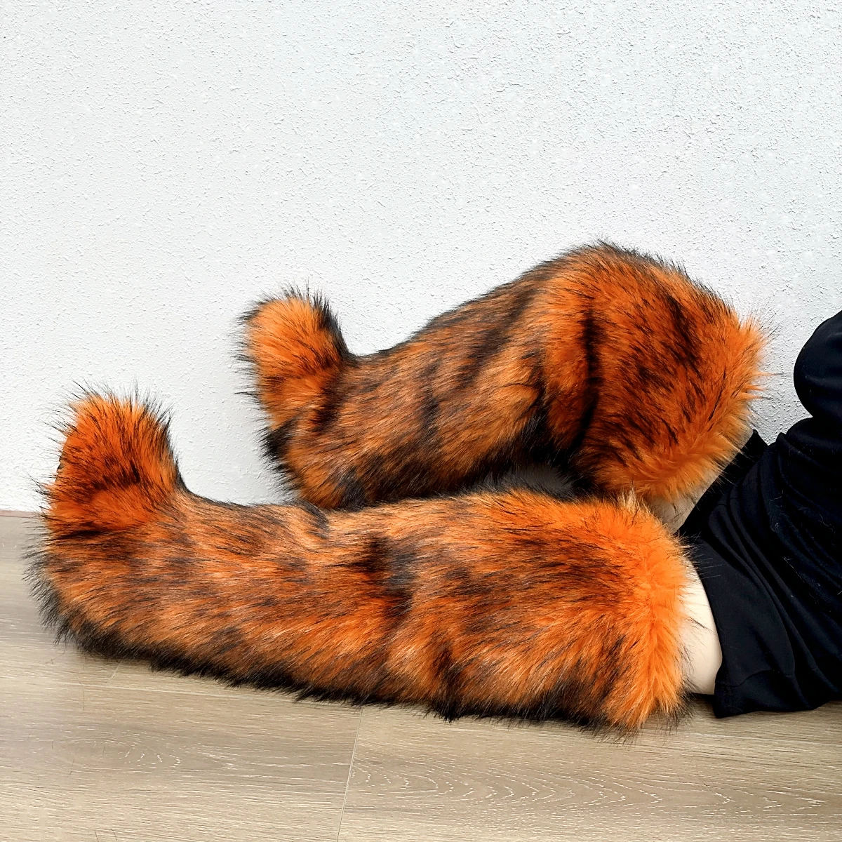 Oberschenkelhohe Waschbärstiefel für Damen, hohe Stiefel, Winter, neue Fuchspelz-Schneestiefel, Damenstiefel, warme Beinstiefel, rutschfeste Sohlen Image