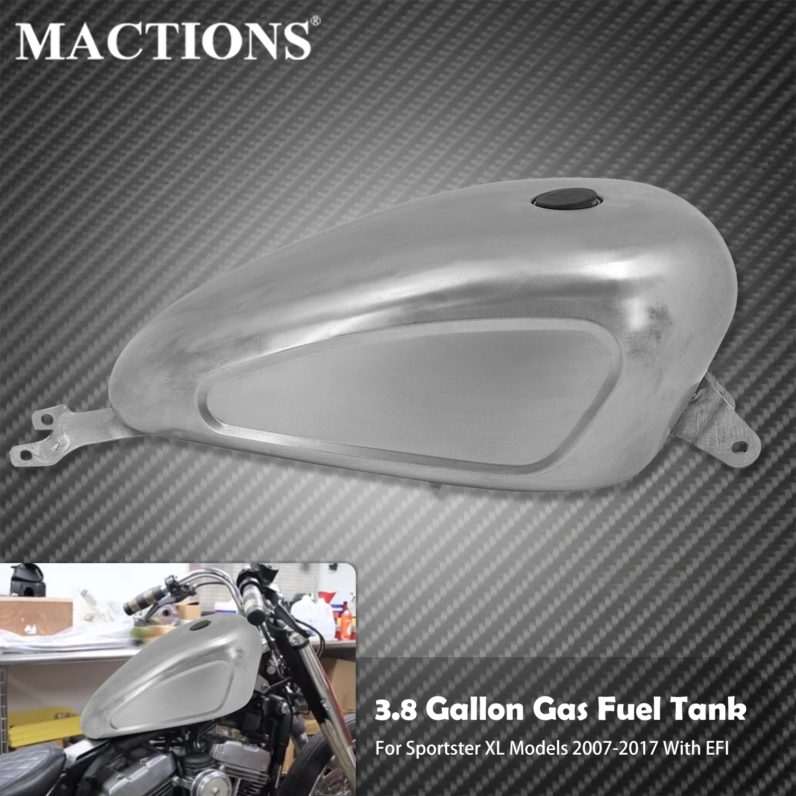 Motorrad Kraftstoff Tank 14,4 L 3,8 Gal Öl Gas Tank Injektion Vintage Für Harley Sportster XL1200 48 72 883 Eisen Super Low 2007-2017 Image
