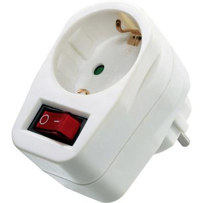 As Schwabe 45037 Schaltbare Zwischensteckdose mit Schalter am Gerät Weiß Image