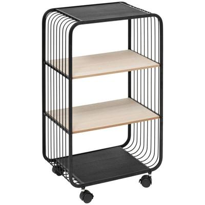 Regal mit 3 ebenen aus metall und beigem holz - 5five Image