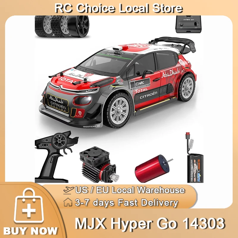 1/14 MJX 14303 Rc dérive voiture 2.4G haute vitesse dérive rallye camion Hyper Go sans brosse 4WD tout-terrain RC voitures pour adultes pour enfants jouets