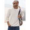 Strickpullover H.I.S, Herren, Gr. M (48/50), beige (beige meliert), Feinstrick, Obermaterial: 60% Baumwolle, 40% Polyester, meliert, casual, regular fit normal, Rundhals, Langarm Rollkanten, Pullover, Pullover mit hochwertiger Halslochverarbeitung...