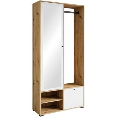 Glashängeschrank INOSIGN "GARDEROBE DINO", braun (braun, weiß), B:90cm H:190cm T:33cm, Schränke, Garderobenschrank mit S