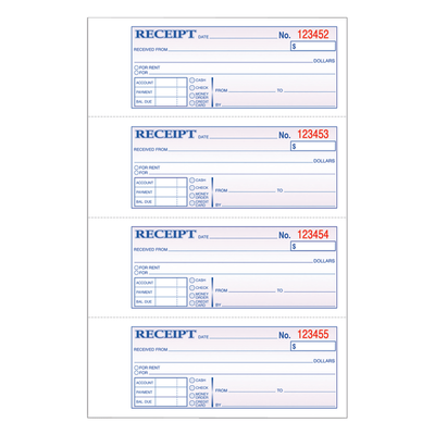 Adams Carbonless 2-Part Money/rent Receipt Book, 7 5/8