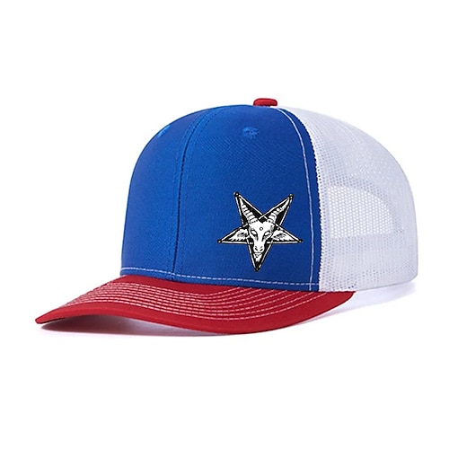 Herren Cap Basecap Sonnenhut Kappe Mesh-Kappe Schwarz Rote Baumwolle Einstellbar Modisch Freizeitskleidung Festival Sterne Lässig / Alltäglich Image